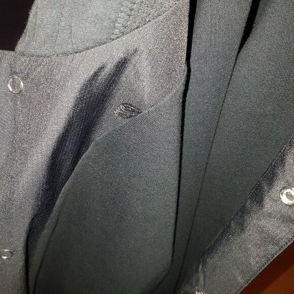 Jordan Letterman Button Up Varsity Hoodie 2 Tone Black Fleece + Poly Body XL - Picture 13 of 16